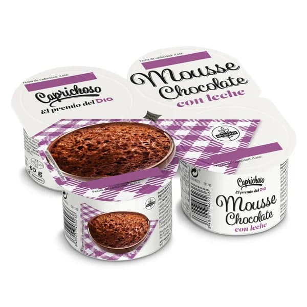 Mousse de chocolate con leche Caprichoso Dia pack 4 x 60 g - 0.24 kg - Imagen del producto en Findit