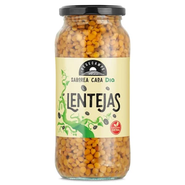 Lentejas cocidas Vegecampo de Dia frasco 400 g - 0.4 kg - Imagen del producto en Findit