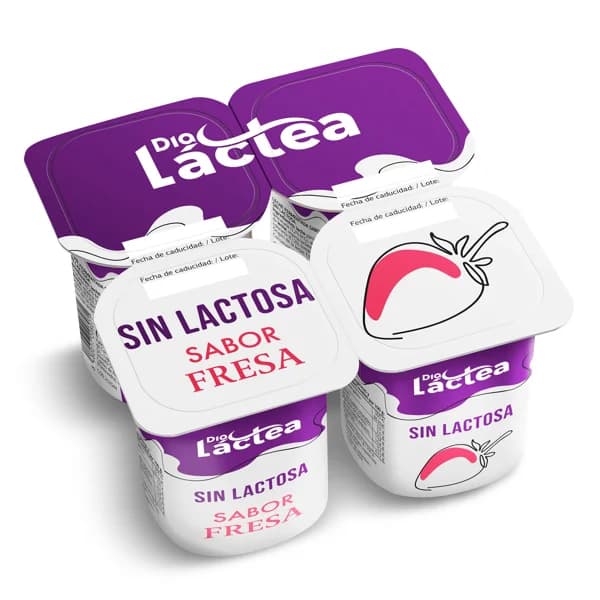 Postre sin lactosa sabor fresa Dia Láctea pack 4 x 125 g - 0.5 kg - Imagen del producto en Findit
