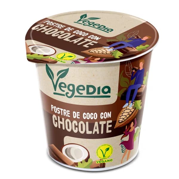 Postre vegetal de chocolate Vegedia vaso 150 g - 0.15 kg - Imagen del producto en Findit