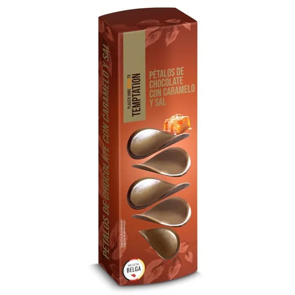 Pétalos de chocolate con caramelo y sal Temptation de Dia estuche 125 g - 1 ud - Imagen del producto en Findit