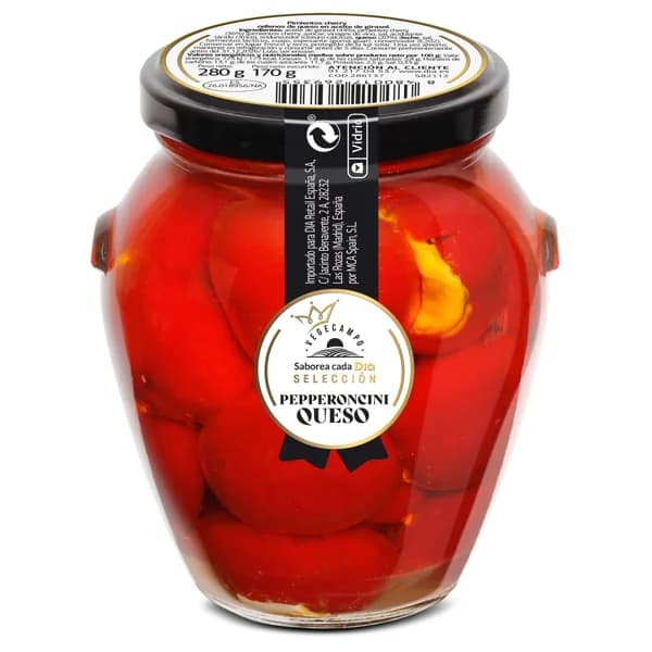 Pepperoncini rellenos de queso Vegecampo de Dia frasco 170 g - 1 ud - Imagen del producto en Findit