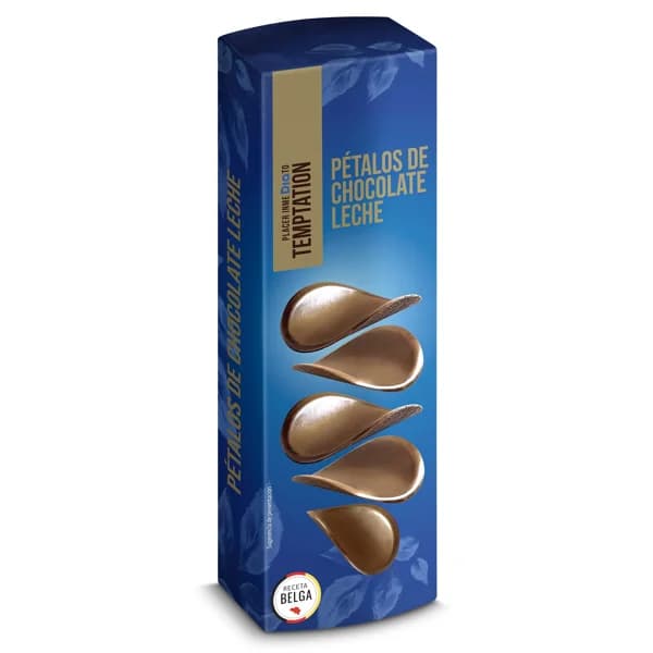 Pétalos de chocolate con leche Temptation de Dia estuche 150 g - 1 ud - Imagen del producto en Findit