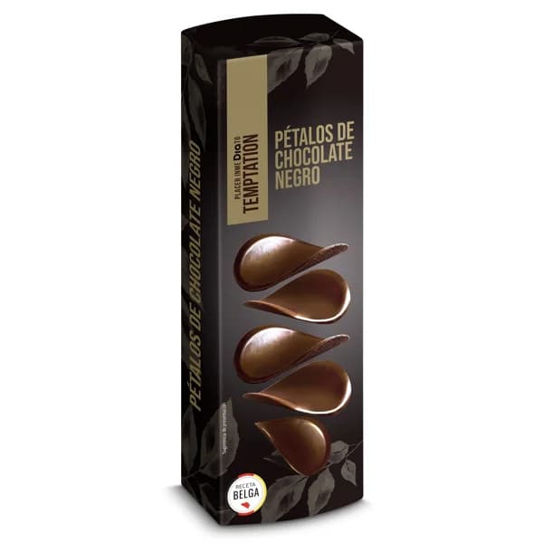 Pétalos de chocolate negro Temptation de Dia estuche 150 g - 1 ud - Imagen del producto en Findit