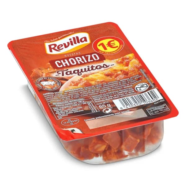 Taquitos de chorizo Revilla bandeja 65 g - 0.07 kg - Imagen del producto en Findit