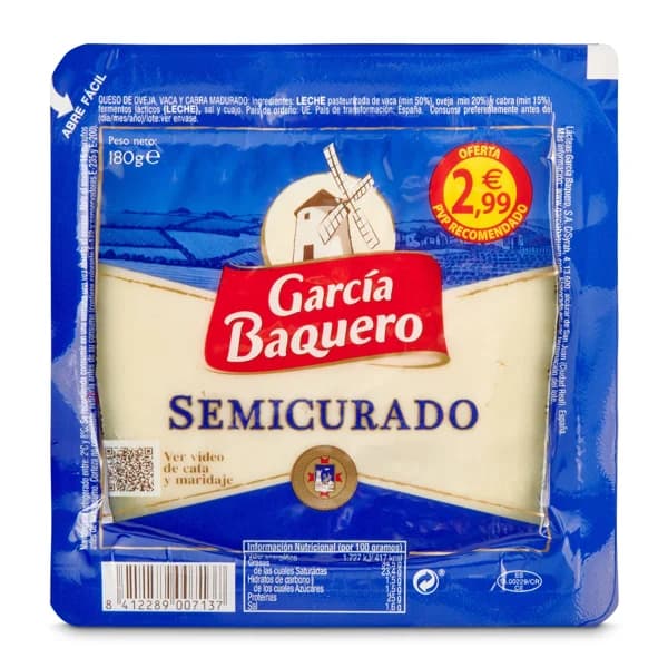 Queso semicurado García Baquero 180 g - 0.16 kg - Imagen del producto en Findit