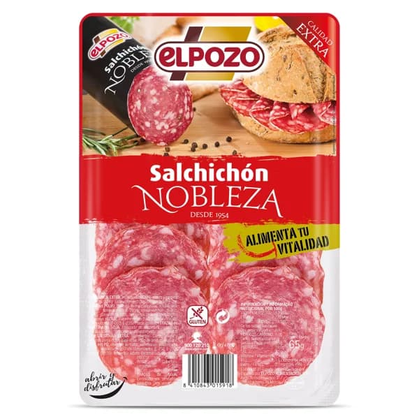 Salchichón nobleza Elpozo bandeja 65 g - 0.07 kg - Imagen del producto en Findit