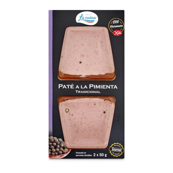 Paté de cerdo a la pimienta 2 unidades La cuina blister 100 g - 0.1 kg - Imagen del producto en Findit