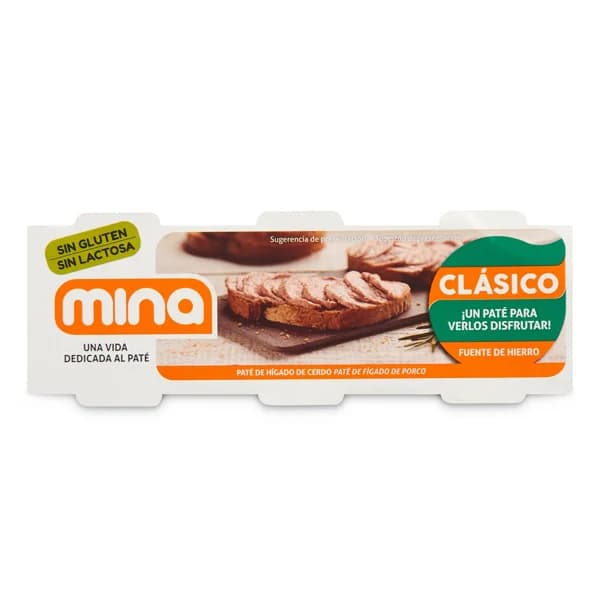 Paté de hígado de cerdo Mina lata 3 x 80 g - 0.24 kg - Imagen del producto en Findit
