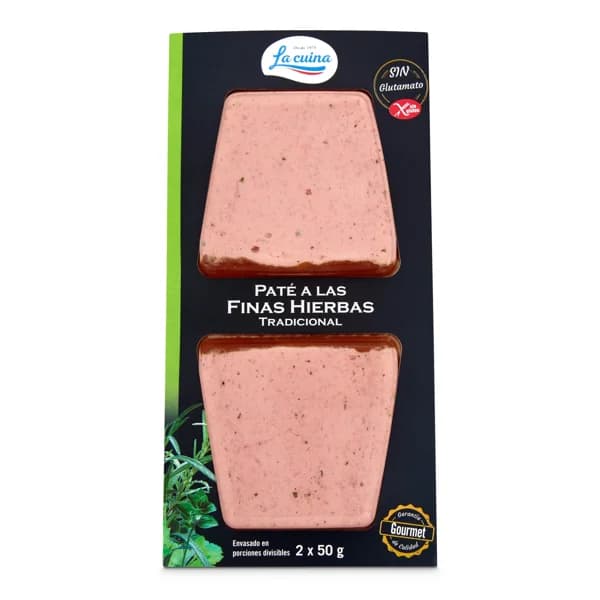 Paté de cerdo a las finas hierbas 2 unidades La cuina blister 100 g - 0.1 kg - Imagen del producto en Findit