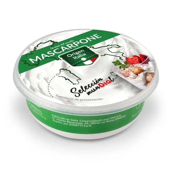 Queso mascarpone Selección Mundial de Dia tarrina 250 g - 0.25 kg - Imagen del producto en Findit