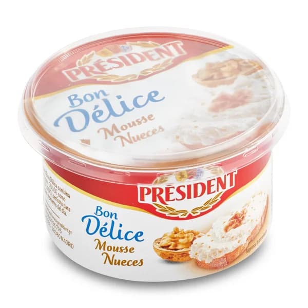 Mousse de queso con nueces President Bon délice tarrina 125 g - 0.12 kg - Imagen del producto en Findit