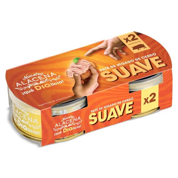 Paté de hígado de cerdo suave Nuestra Alacena de Dia pack 2 x 75 g - 0.15 kg - Imagen del producto en Findit