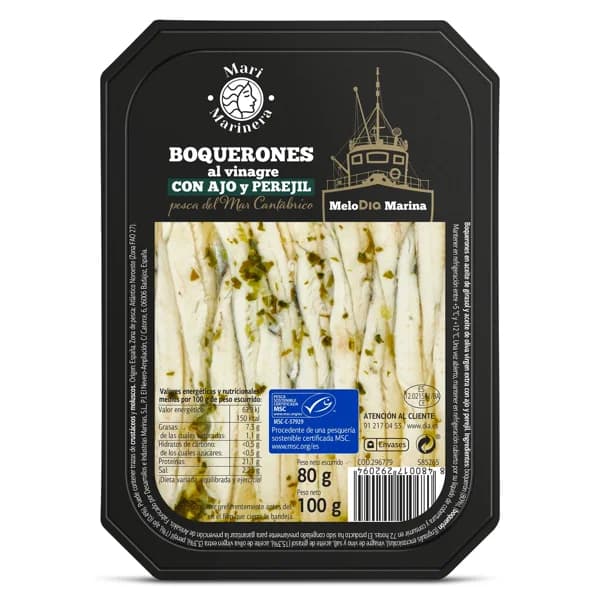 Boquerones al vinagre con ajo y perejil MSC Mari Marinera de Dia bandeja 80 g - 0.08 kg - Imagen del producto en Findit