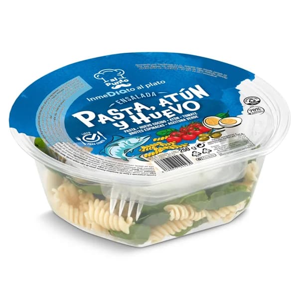 Ensalada de pasta, huevo y atún Al Punto Dia tarrina 250 g - 0.26 kg - Imagen del producto en Findit