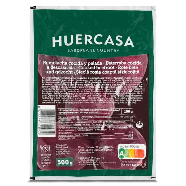 Remolacha cocida al vacío bandeja 500 g - 0.5 kg - Imagen del producto en Findit