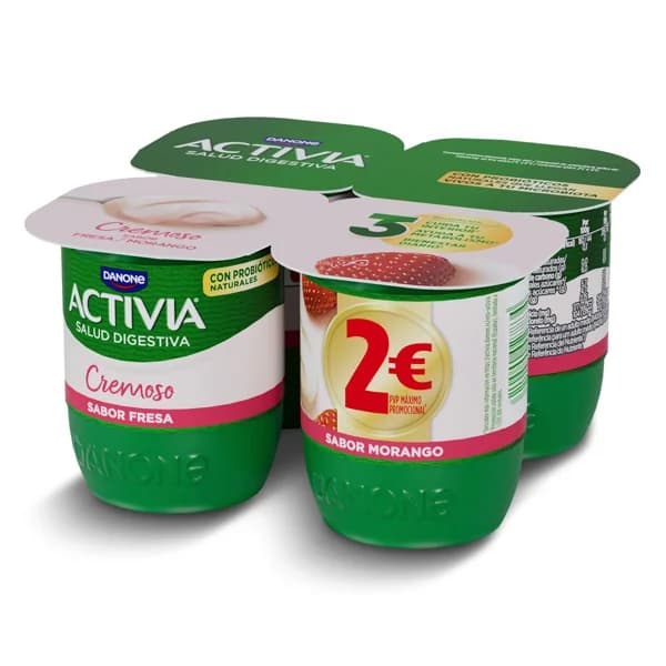 Bífidus cremoso sabor fresa Activia pack 4 x 115 g - 0.46 kg - Imagen del producto en Findit