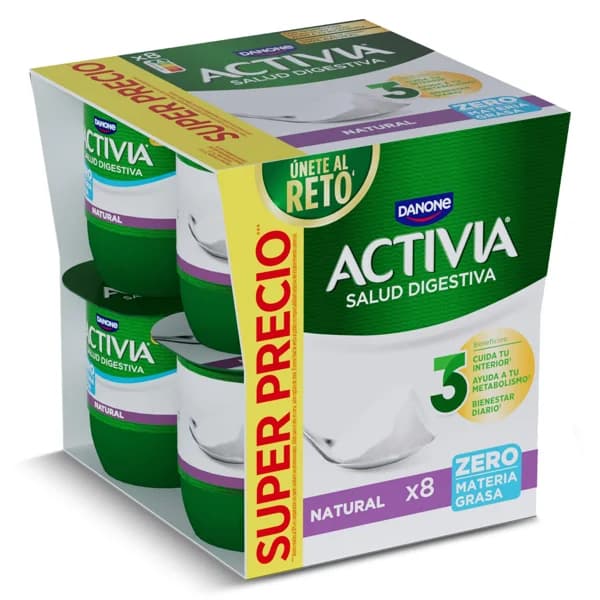 Bífidus natural desnatado Activia pack 8 x 120 g - 0.96 kg - Imagen del producto en Findit