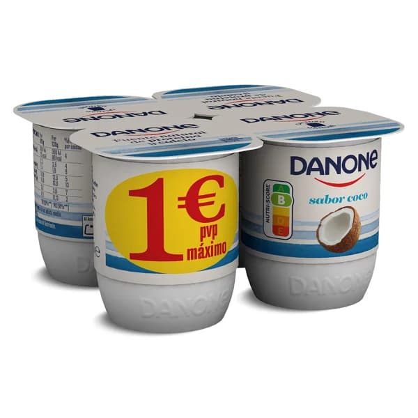 Yogur sabor coco Danone pack 4 x 125 g - 0.48 kg - Imagen del producto en Findit