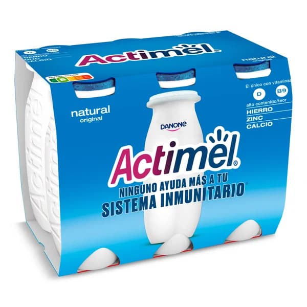 Yogur líquido natural Actimel pack 6 x 100 g - 0.6 kg - Imagen del producto en Findit