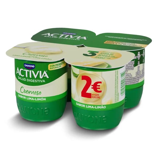 Bífidus cremoso de lima-limón Activia pack 4 x 115 g - 0.46 kg - Imagen del producto en Findit