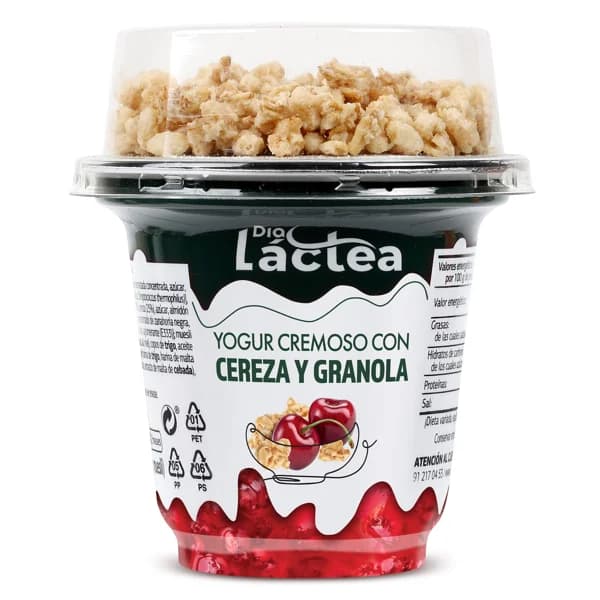 Yogur cremoso con cereza y granola Dia Láctea vaso 230 g - 0.23 kg - Imagen del producto en Findit