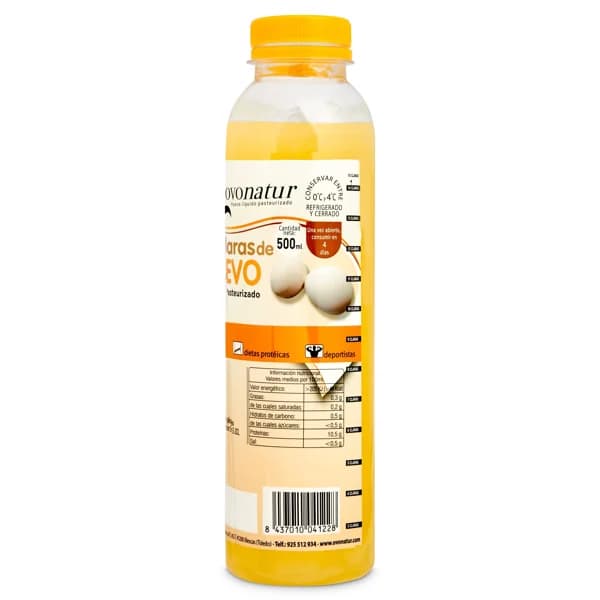 Claras de huevo pasteurizadas Ovonatur botella 500 ml - 0.5 ud - Imagen del producto en Findit