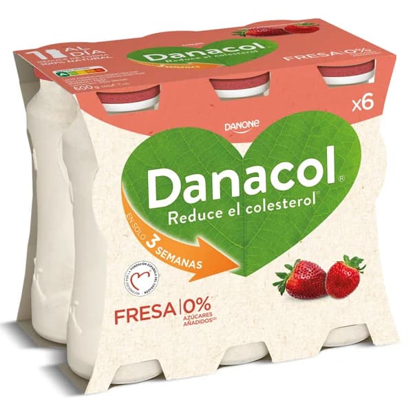 Bebida láctea de fresa Danacol pack 6 x 100 g - 0.6 kg - Imagen del producto en Findit