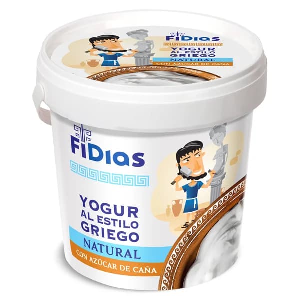 Yogur griego natural con azúcar de caña Fidias de Dia tarrina 1 kg - 1 kg - Imagen del producto en Findit