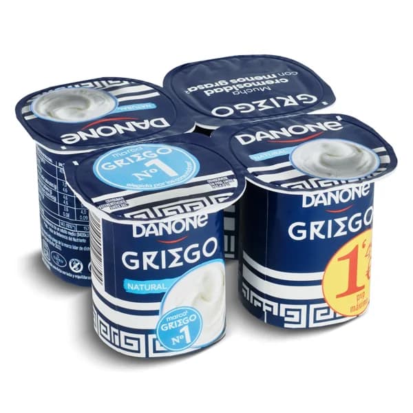 Yogur griego natural Danone pack 4 x 110 g - 0.44 ud - Imagen del producto en Findit