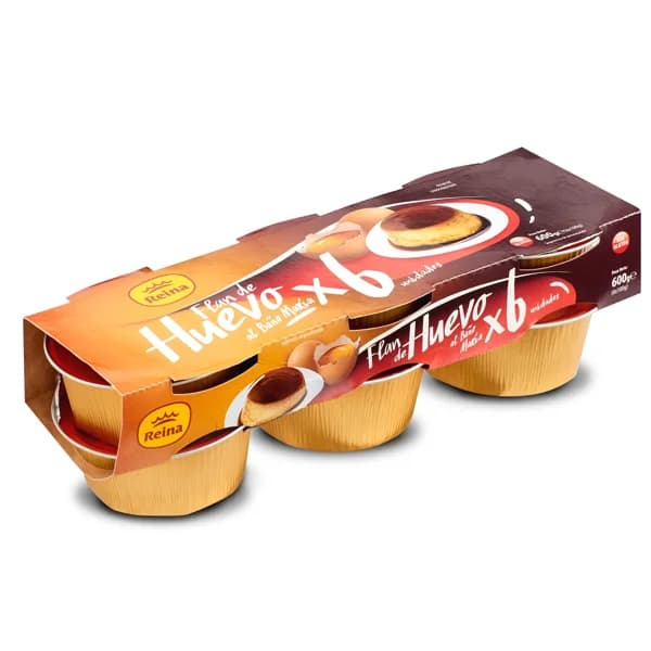 Flan de huevo al baño maría Reina pack 6 x 100 g - 0.6 kg - Imagen del producto en Findit