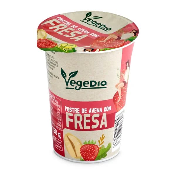 Postre vegetal de avena con fresa Vegedia vaso 150 g - 1 ud - Imagen del producto en Findit