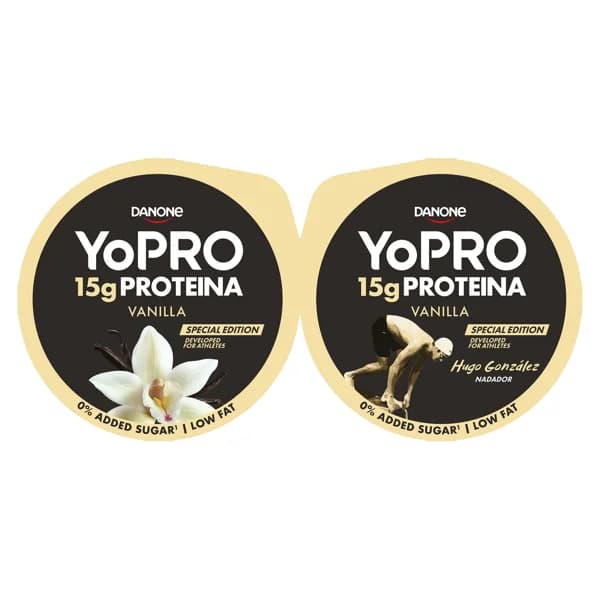 Postre sabor vainilla desnatado enriquecido con proteínas Yopro pack 2 x 160 g - 1 ud - Imagen del producto en Findit