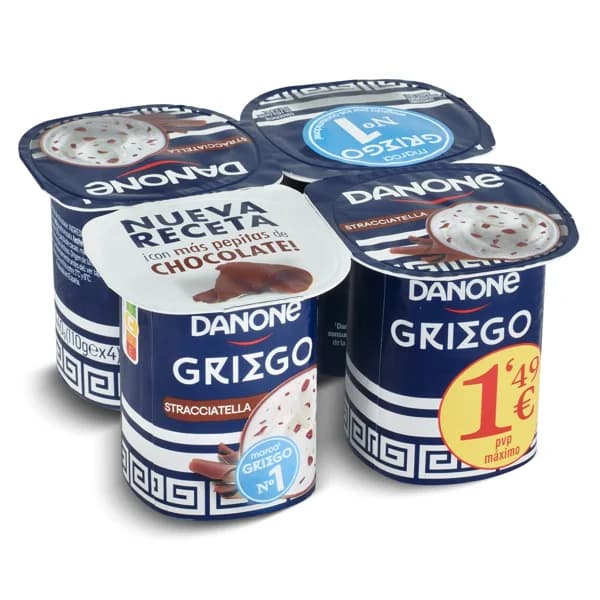 Yogur griego stracciatella Danone vaso 4 x 110 g - 0.44 ud - Imagen del producto en Findit