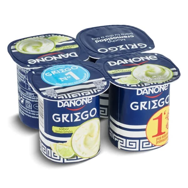 Yogur griego lima-limón Danone pack 4 x 110 g - 0.44 ud - Imagen del producto en Findit