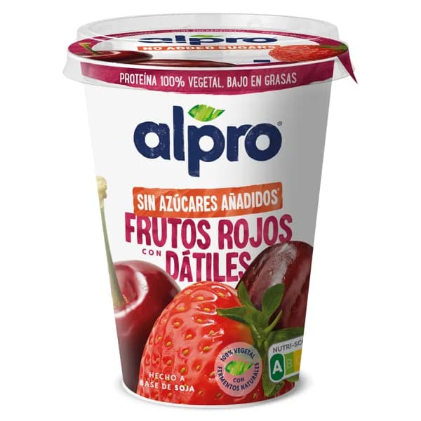 Postre de soja sabor frutos rojos Alpro vaso 400 g - 0.4 kg - Imagen del producto en Findit