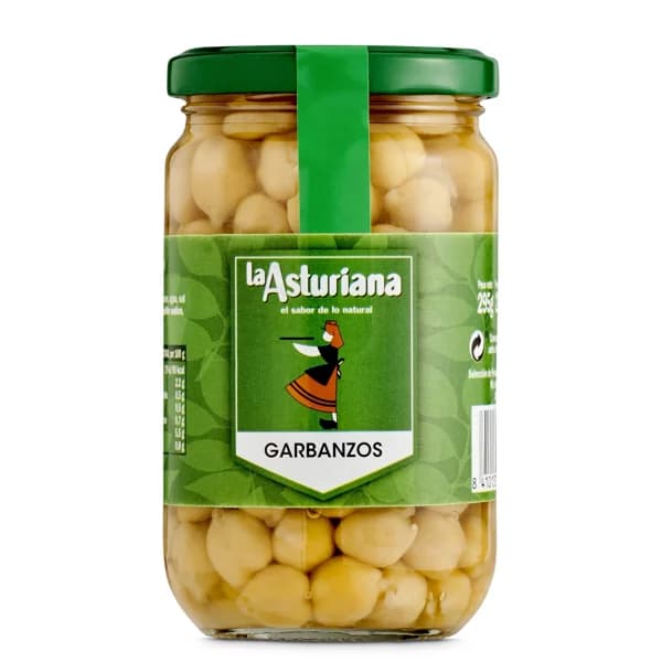 Garbanzos cocidos Legumbres La Asturiana frasco 210 g - 0.21 kg - Imagen del producto en Findit