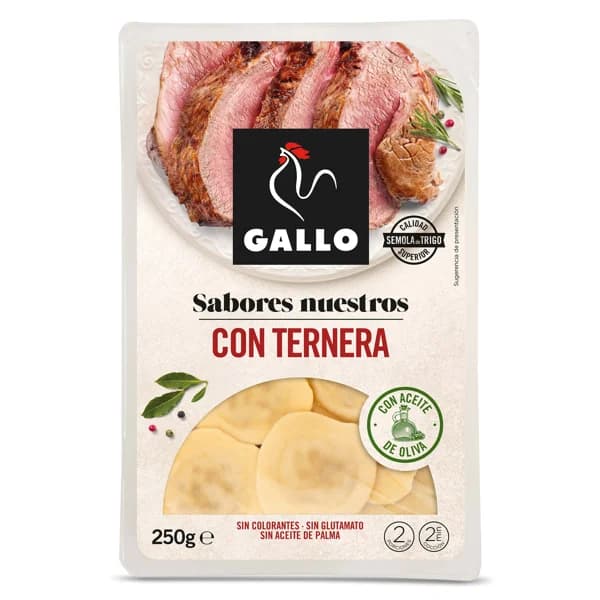 Pasta fresca rellena con ternera gallega Gallo bandeja 250 g - 0.25 kg - Imagen del producto en Findit