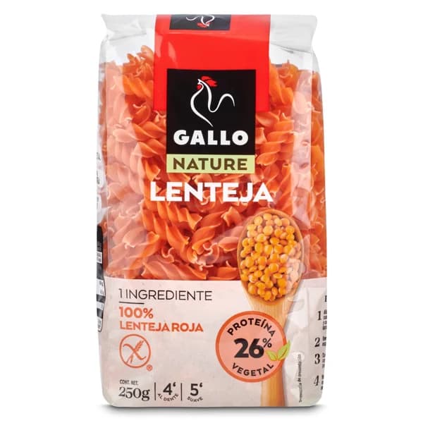Hélices 100% de lenteja roja Gallo bolsa 250 g - 0.25 kg - Imagen del producto en Findit