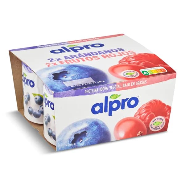 Postre de soja sabor arándanos y frutos rojos Alpro pack 4 x 125 g - 0.5 kg - Imagen del producto en Findit
