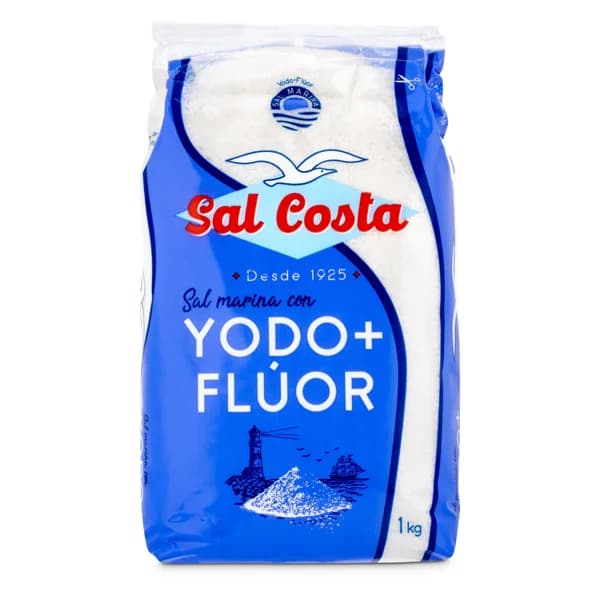 Sal con yodo más flúor Costa paquete 1 Kg - 1 kg - Imagen del producto en Findit