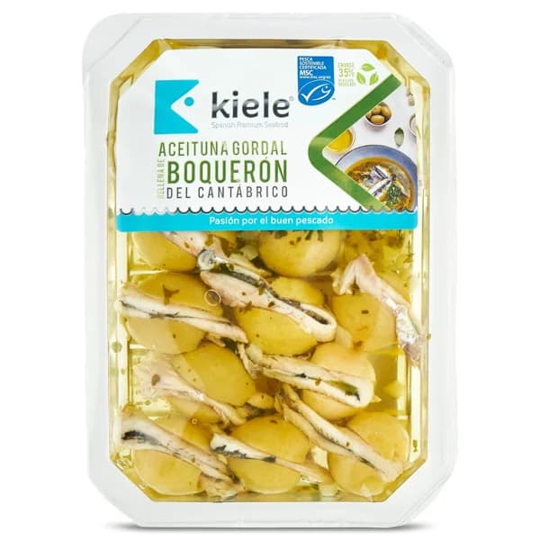 Aceituna gordal rellena de boquerón del Cantábrico MSC Kiele bandeja 150 g - 0.15 ud - Imagen del producto en Findit
