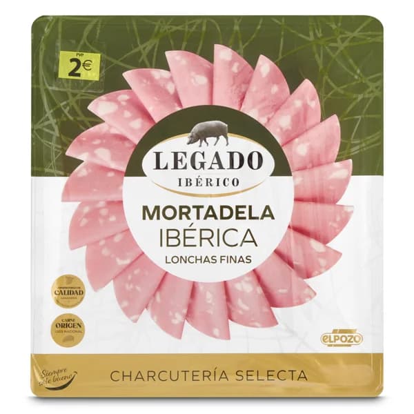 Mortadela ibérica Legado Ibérico bandeja 150 g - 0.15 kg - Imagen del producto en Findit