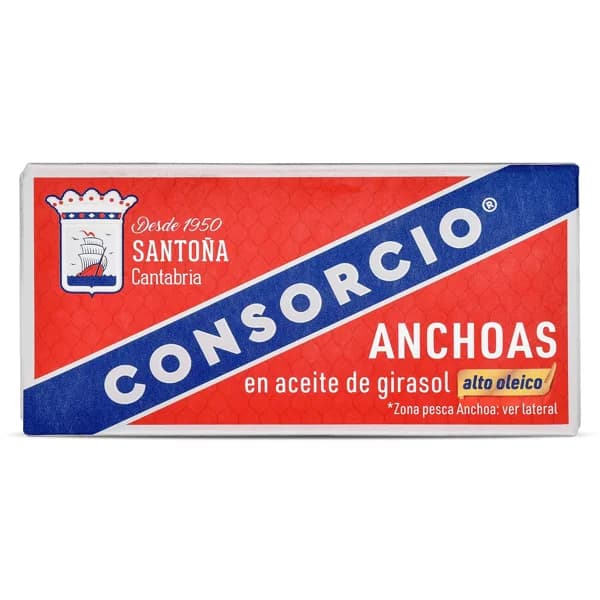 Filetes de anchoa en aceite de girasol alto oleico Consorcio lata 23 g - 0.02 kg - Imagen del producto en Findit