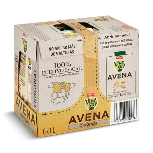 Bebida de avena Pascual Vivesoy pack 6 x 1 l - 6 l - Imagen del producto en Findit
