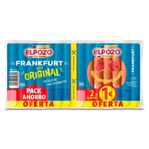 Salchichas frankfurt Elpozo bolsa 2 x 140 g - 1 ud - Imagen del producto en Findit