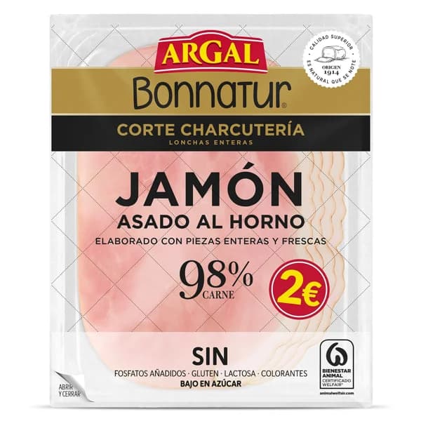 Jamón asado al horno Bonnatur sobre 100 g - 0.1 kg - Imagen del producto en Findit