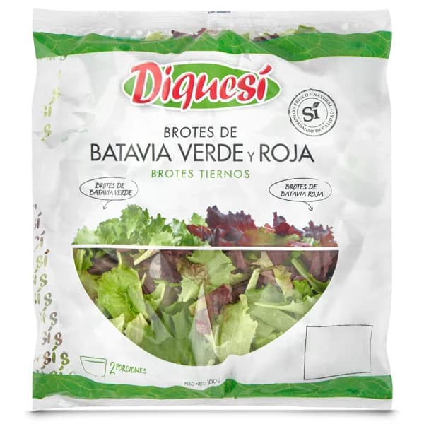 Brotes de batavia verde y roja DiqueSí bolsa 100 g - 1 ud - Imagen del producto en Findit