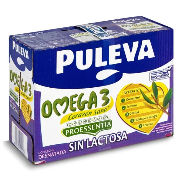 Bebida láctea omega 3 sin lactosa Puleva pack 6 x 1 l - 6 l - Imagen del producto en Findit