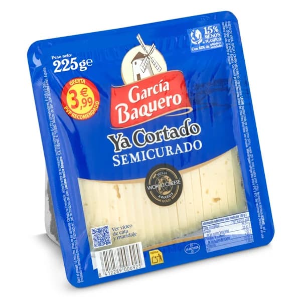 Queso semicurado ya cortado García Baquero 225 g - 0.2 kg - Imagen del producto en Findit